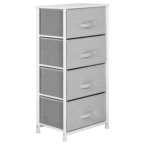 Mueble Buro Organizador Comoda Tela 4 Cajones Moderno Gris