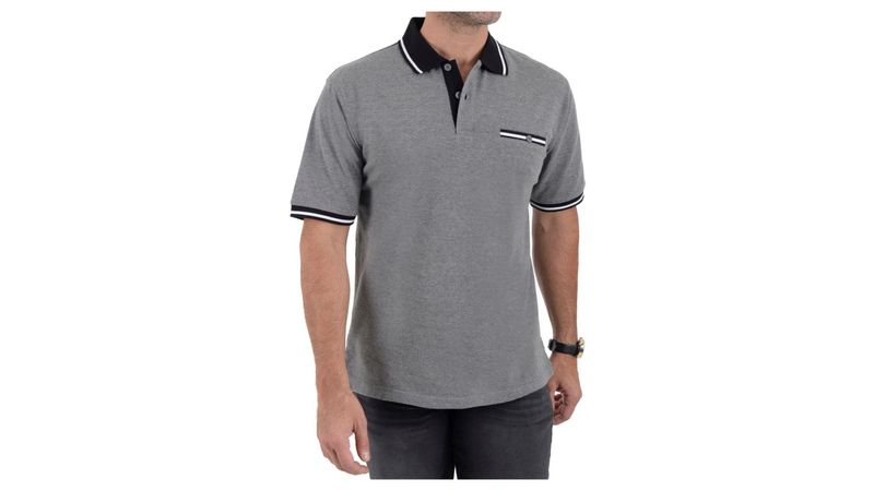 Playera polo gris oxford hot sale