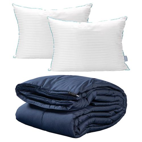 Edredón King Size Dicasa Homy Azul Marino + Almohada Royal Twin CZD