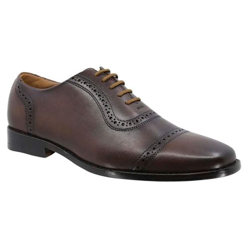 Zapato Bostoniano Suela De Cuero Triples Firenze 36151 Café Hombre