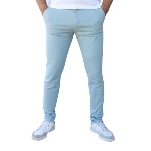 Pantalón skinny de gabardina stretch color cenizo