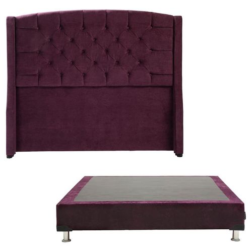 Cabecera Queen Size Dicasa Sitka Morado + Box Dicasa Velvet CZD