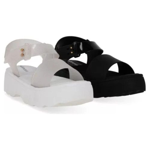 Duo Pack 321 Sandalia mujer casual Cklass Blanco y Negro Plataforma 4