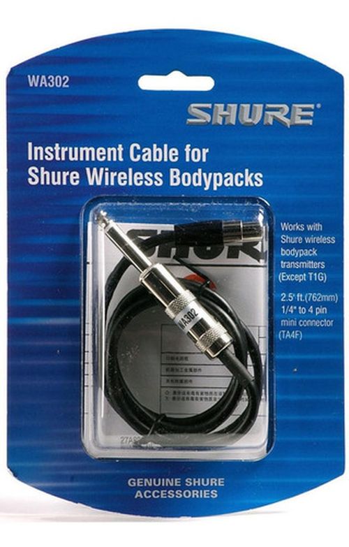 Shure Wa302 Cable De Instrumento De Jack De 6,3 Mm A TQG.