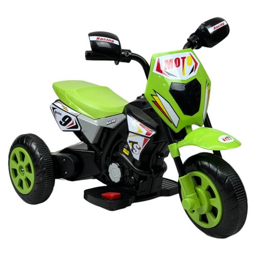 Motocicleta Montable para Niños 3 Ruedas Sonido,luz 6V Verde