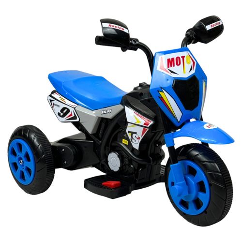 Motocicleta Montable para Niños 3 Ruedas Sonido,luz 6V Azul