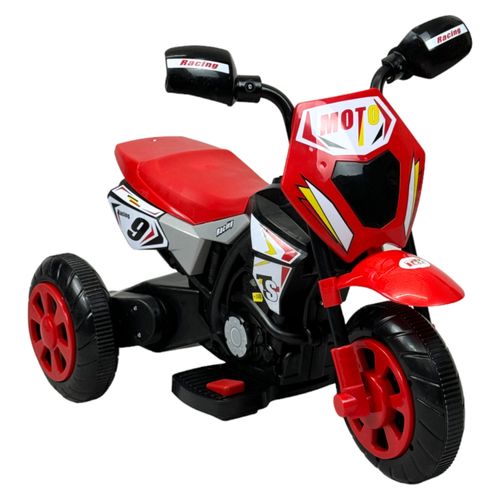 Motocicleta Montable para Niños 3 Ruedas Sonido,luz 6V Rojo