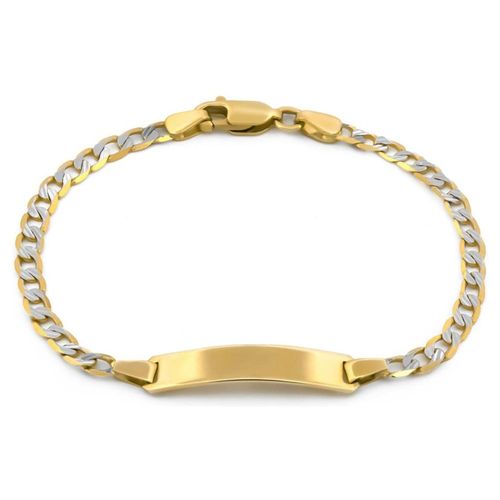 Esclava Barbada Diamantada 14 cm Oro Sólido 14k