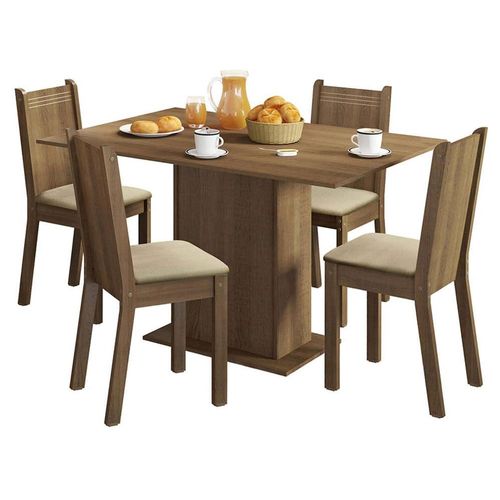 Juego Comedor Madesa Lexy Tablero de Madera y 4 Sillas MB