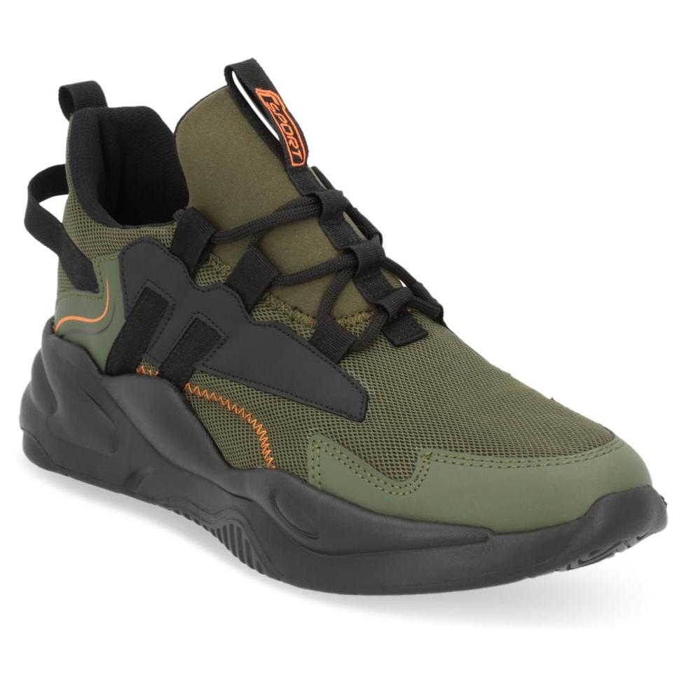 Tenis Cklass Verde Militar Casual Caballero 136-00