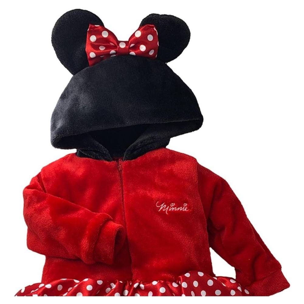 Mameluco Disney Niña Con Gorro Minnie Mouse Rojo