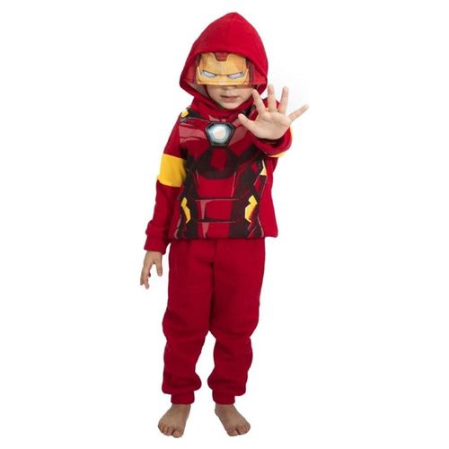 Conjunto Pants Marvel Niño Con Gorro Iron Man Rojo