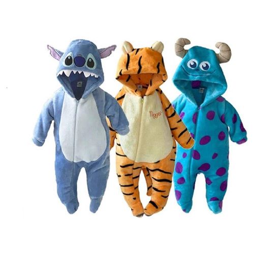 Kit 3 Mamelucos Disney Sulley, Stitch,tigger Azul