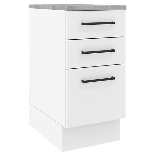 Mueble Inferior de Cocina Madesa Agata 40cm 3 Cajones Blanco