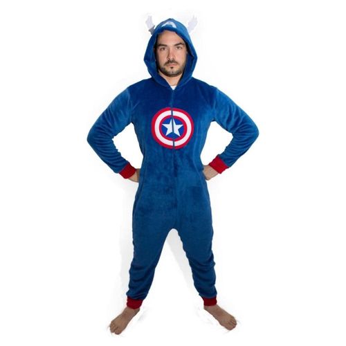 Mameluco Adulto Marvel Capitan America Azul