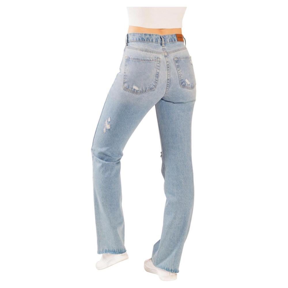 Wide leg jeanswest de tiro alto pantalon de moda 9445 Azul cielo