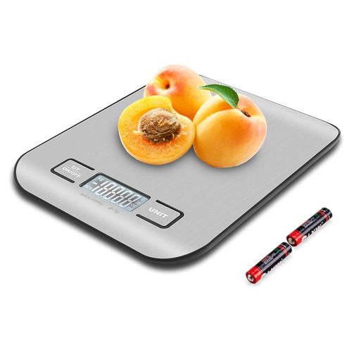 Báscula Digital De Cocina Multifunción 11lb 5kg Plata Acero