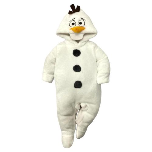 Mameluco Con Gorro Bordado Disney Frozen Olaf Blanco