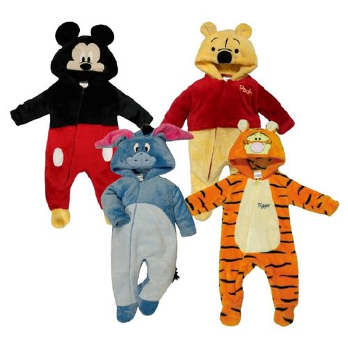 Kit 4 Mamelucos Disney Mickey, Eeyore, Winnie Pooh, Tigger Amarillo