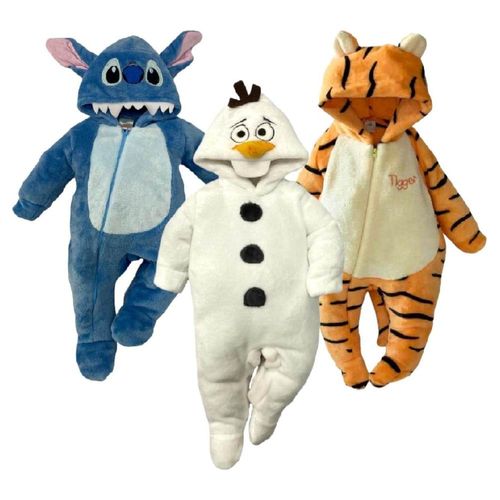 Kit 3 Mamelucos Disney Stitch, Olaf, Tigger A Precio De 2 Naranja