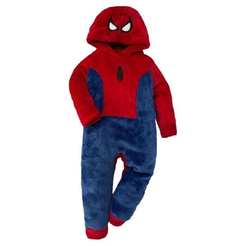 Mameluco Con Gorro Bordado Marvel Spiderman Rojo