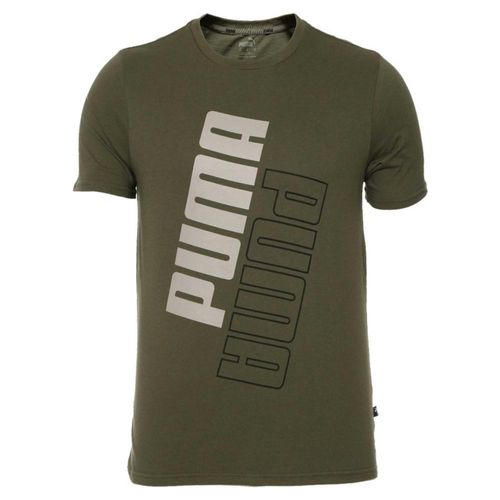 Playera Puma Power Logo Tee para Hombre 848129-44 Verde