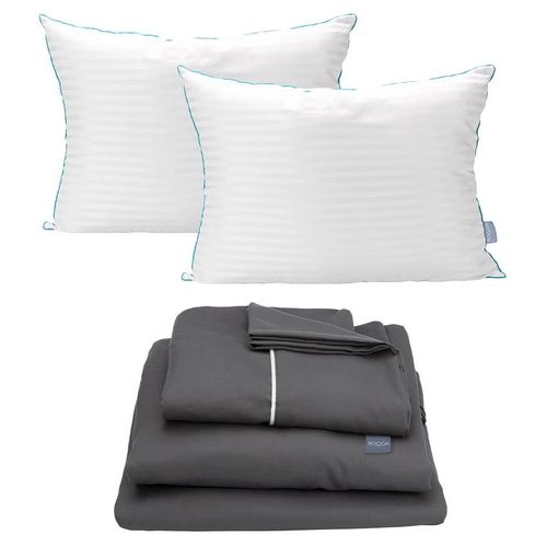 Juego de Sábanas Queen Size Royal Gris Oxford+Almohada Royal Twin CZD