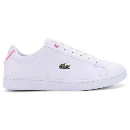 Tenis Mujer Sneakers Lacoste Blanco Piel Detalle Rosa 641-38