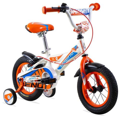 Bicicleta Infantil Benotto Bambino R12 1V Blanco con Naranja