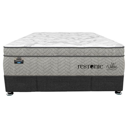 Colchón Queen Size Restonic Confort Care Bambo + Cama Box Oxford