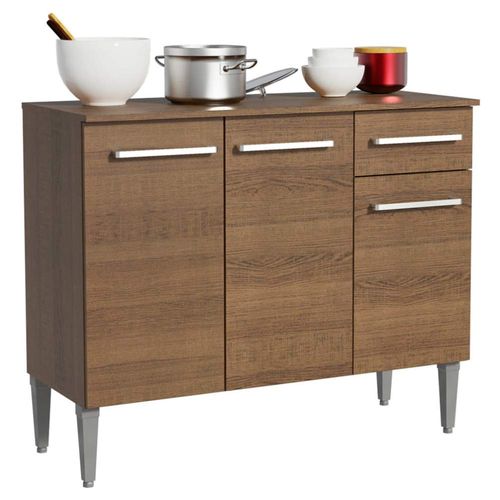 Mueble Mostrador Madesa Emilly 3 Puertas y 1 Cajón Marron