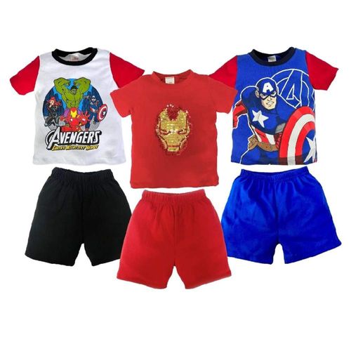 Kit 3 Conjuntos Avengers, Iron Man, Capitán América Multicolor