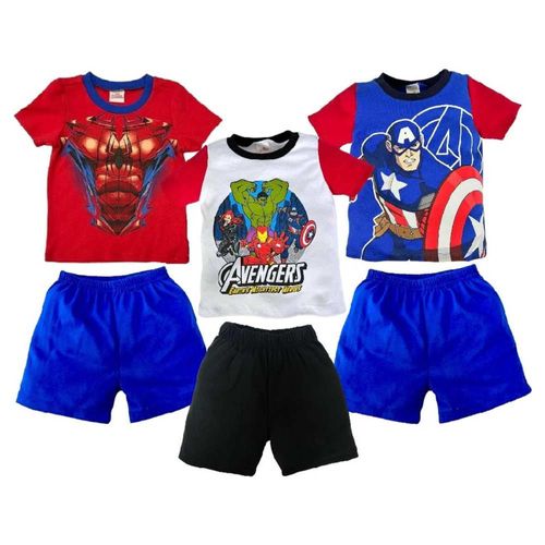 Kit 3 Conjuntos Spiderman, Avengers, Capitán América Multicolor