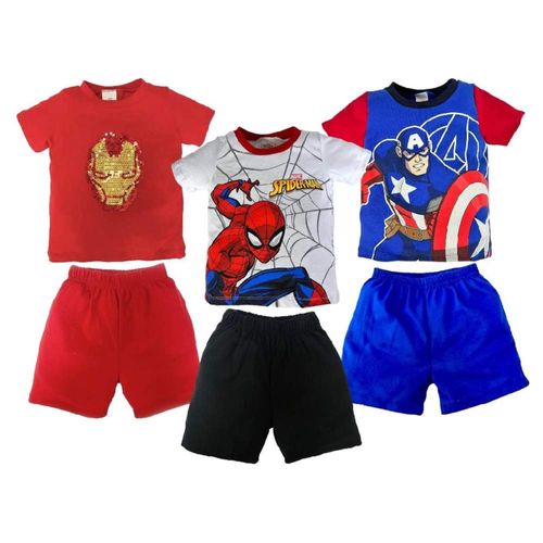 Kit 3 Conjuntos Iron Man, Spiderman, Capitán América Multicolor