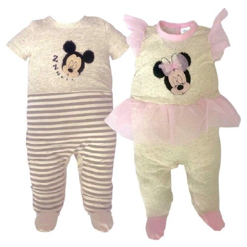 Kit 2 Mamelucos Disney, Mickey, Minnie Multicolor
