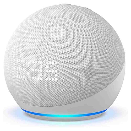 Bocina Inteligente con Alexa Echo Dot 5ta GeneraciOn Blanca con Reloj