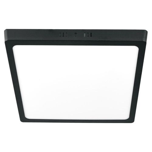 Luminario de LED 24 W cuadrado tipo plafón luz de día, negro