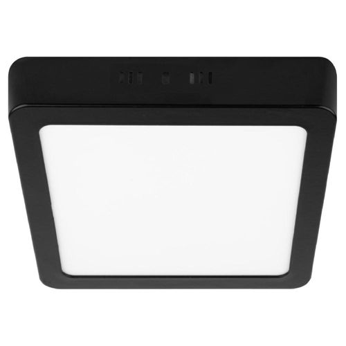 Luminario de LED 12 W cuadrado tipo plafón luz de día, negro