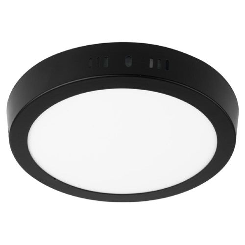 Luminario de LED 12 W redondo tipo plafón luz de día, negro