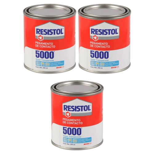 RESISTOL 5000 SUPER TRANSPARENTE 250ML 3 PIEZAS