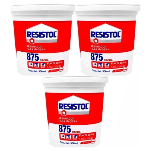 RESISTOL 875 CAOBA 500 ML caja con 3