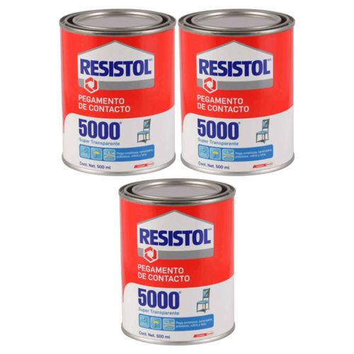 RESISTOL 5000 SUPER TRANSPARENTE 500ML 3 UNIDADES