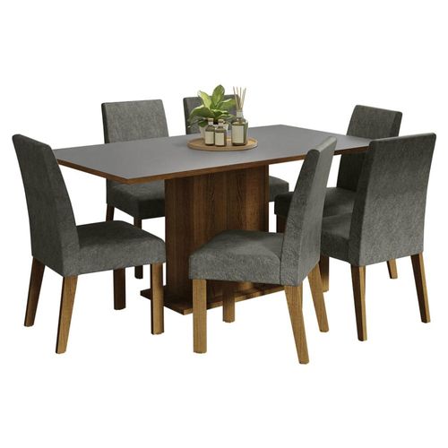 Juego de Comedor Renata Madesa Mesa de Madera y 6 Sillas MGP