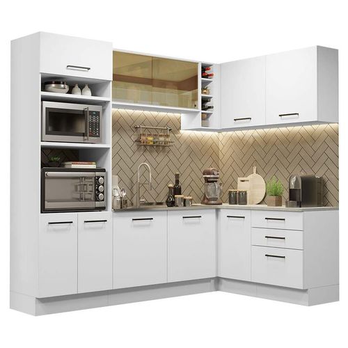 Cocina Integral de Esquina 399cm Agata Madesa 01 Blanco