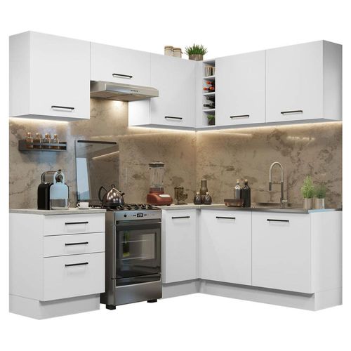 Cocina Integral Esquinera 399cm Agata Madesa 02 Blanco