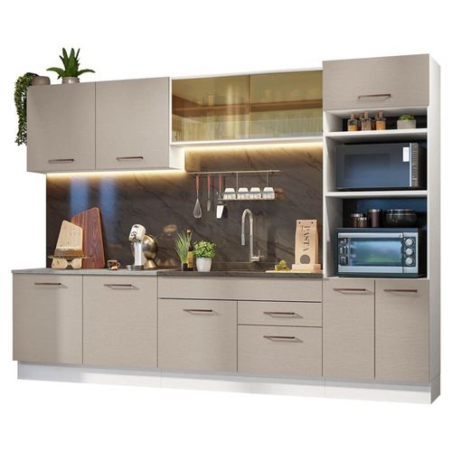 Cocina Integral 310 cm Agata Madesa 01 Blanco/Crema