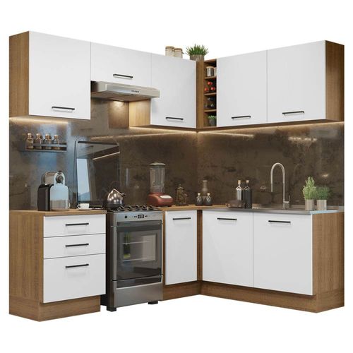 Cocina Integral 310cm Agata Madesa 02 Marron/Blanco