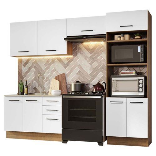 Cocina Integral 270cm Agata Madesa 08 Marron/Blanco