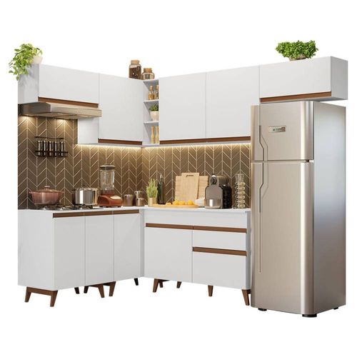 Cocina Completa de Esquinero 402 cm Reims Blanco Madesa 03