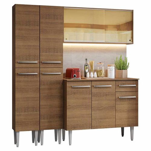 Cocina Compacta 169 cm Emilly Marrón Madesa 09